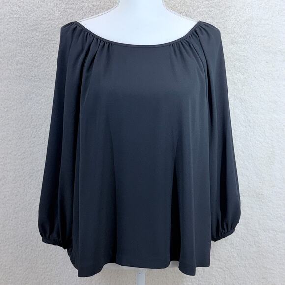 White House Black Market Off The Shoulder Blouse 1/4 Sleeve Relaxed Fit Medium - Picture 1 of 10